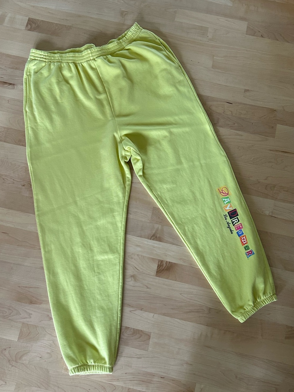 Daydreamer Neon Yellow 2XL Sweatpants with Side Logo